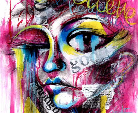 Believe in Yourself Abstract Portrait Painting