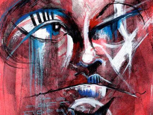 Drop of a Hat Abstract Portrait Painting