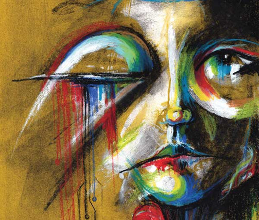 Electric Eyes - Sc-fi Inspired Abstract Portrait Painting