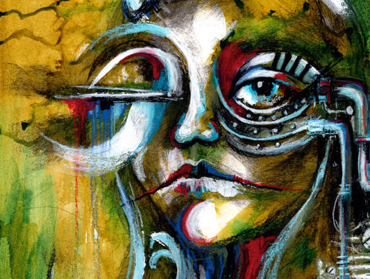 Mechanicool Abstract Sci fi Painting of a Face