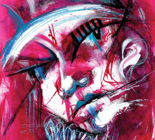True Performer Abstract Pink Portrait Painting