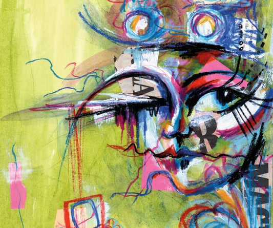 Magic Stare Mixed Media and Collage Abstract Painting