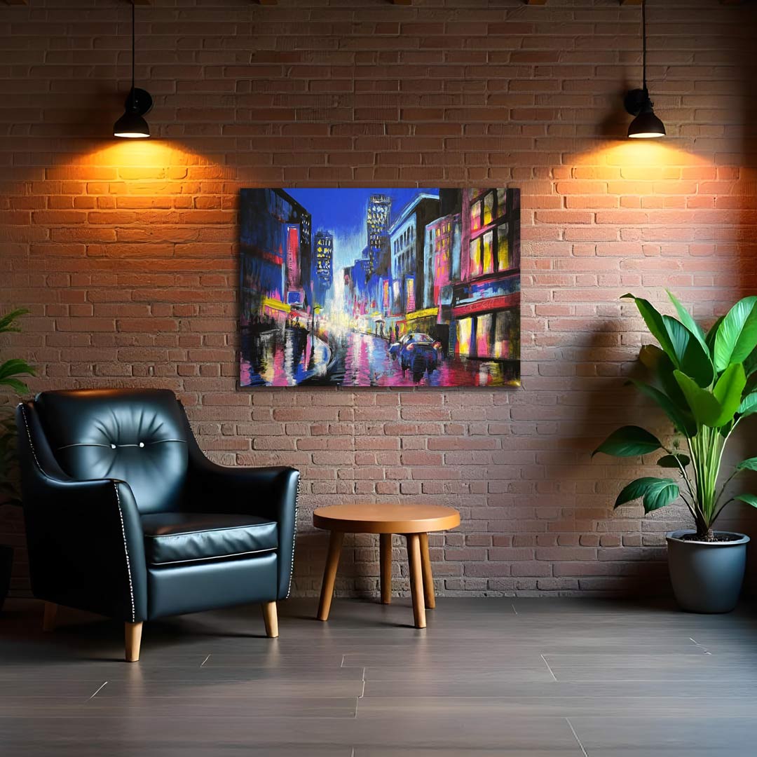 Night City Scape Shown In room