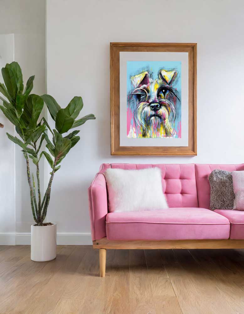 Schnauzer Dog Painting - "I'm The Boss"