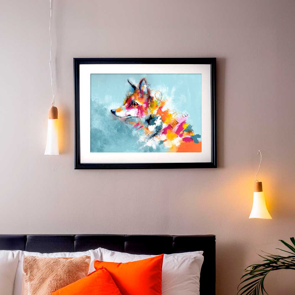 Stay Foxy - Colourful Abstract Fox Art Print