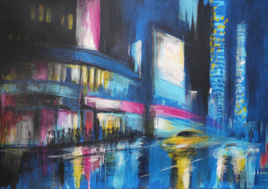 City Painting, Original Painting top on Canvas