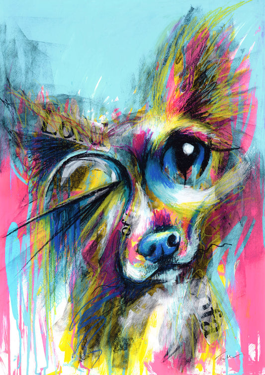 Abstract Dog Art Process - Lord of The Sofa