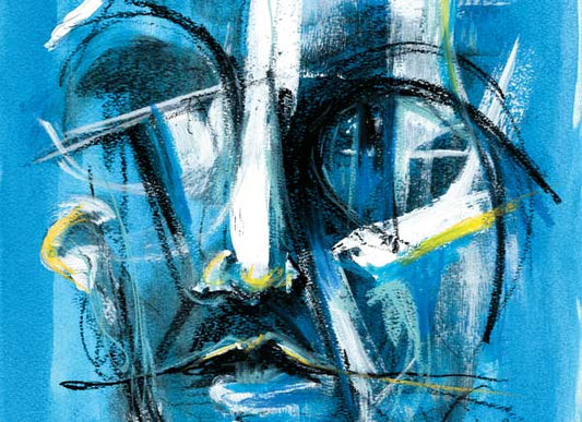 Missing Time Abstract Painting of a Sci-fi inspired Face