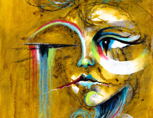 Punk Princess Abstract Painting of a Woman's Face