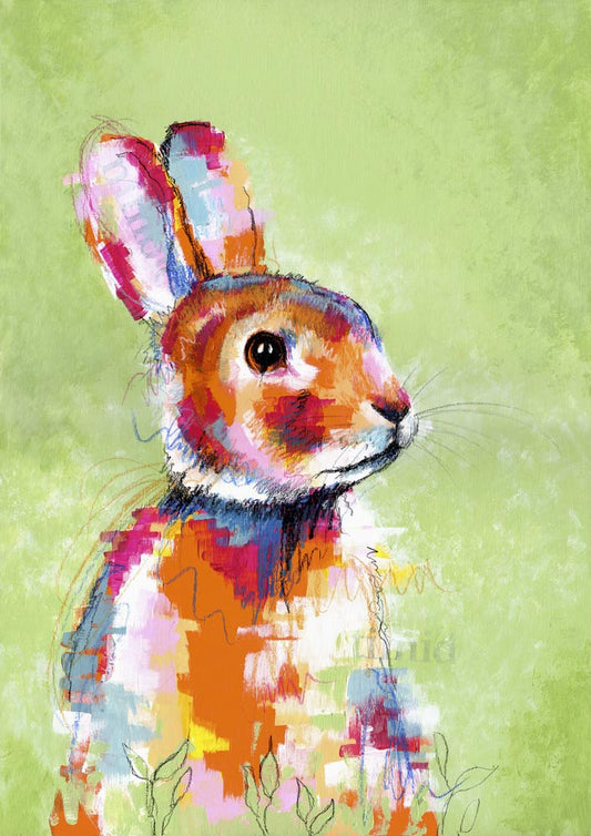 Art Process to Create a Rabbit Painting