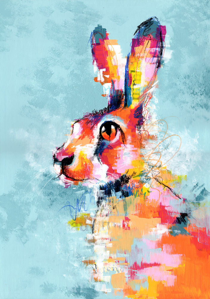 Hare Raiser - Dynamic Abstract Hare Art Print